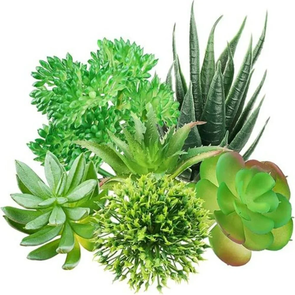 6pcs mini artificial succulent plants bulk fake greenery for diy craft home deco